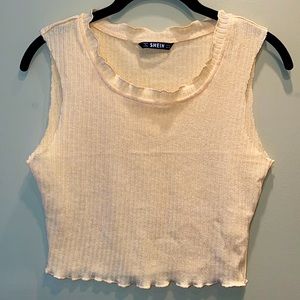 SHEIN Baby Yellow High Neck Crop Top Sz: M